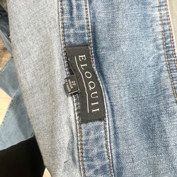 Eloquii Denim Boiler Suit Jumpsuit Light Wash Blue Long Sleeve Plus Size 22 - Picture 10 of 10